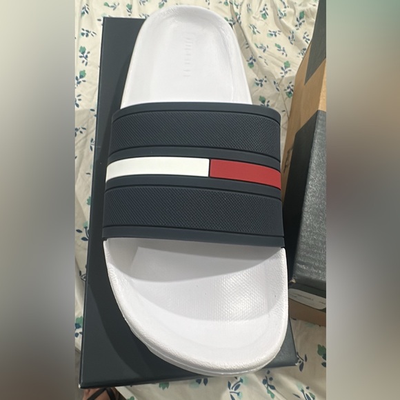 Tommy Hilfiger Men's Slides - Navy, White, Red - Picture 1 of 1